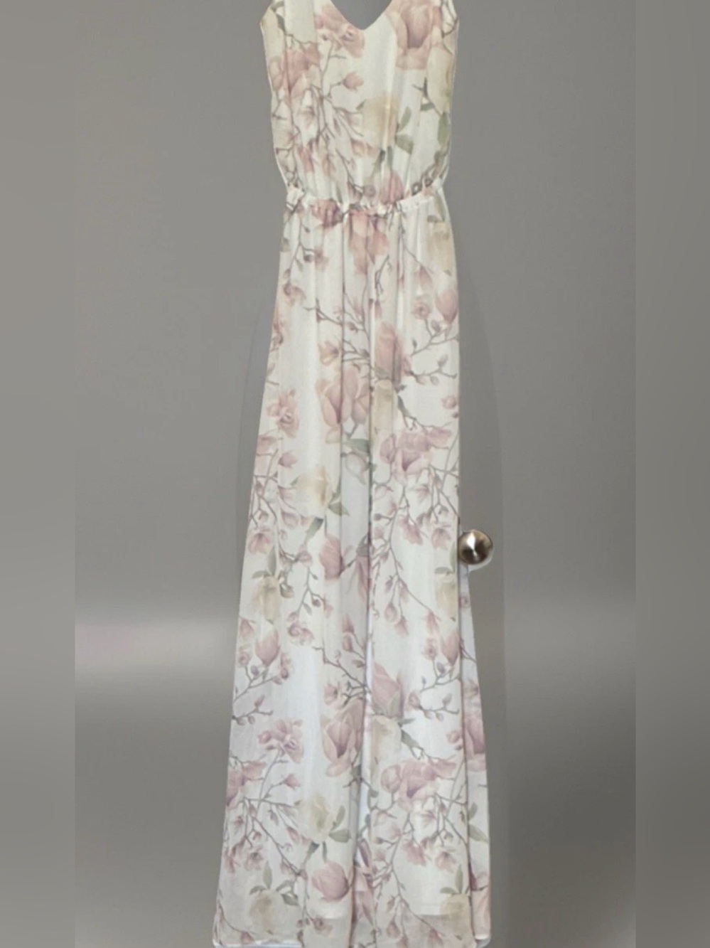 Show Me Your MuMu Cream Floral Maxi dress with Pink Blossoms